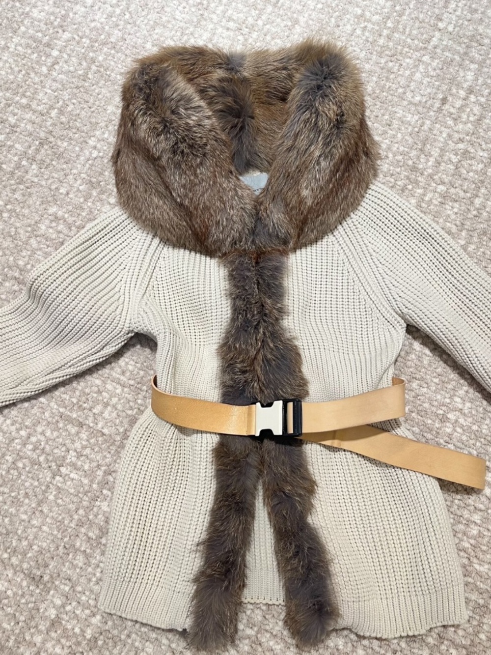 Ermanno scervino real fox knitted jacket